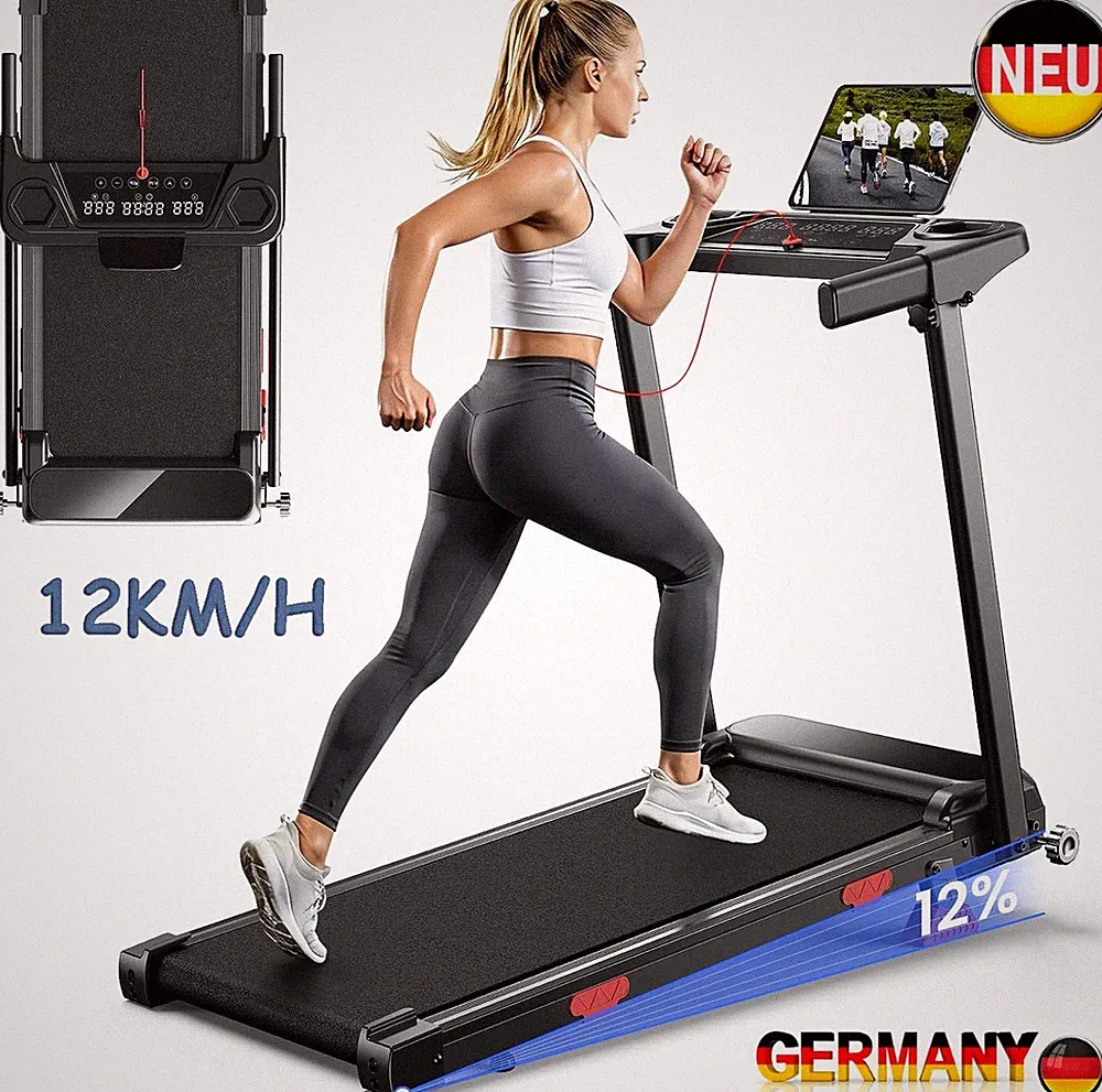 12% Laufband für Zuhause mit Steigung Elektrisch Klappbar Walking Pad bis 180kg