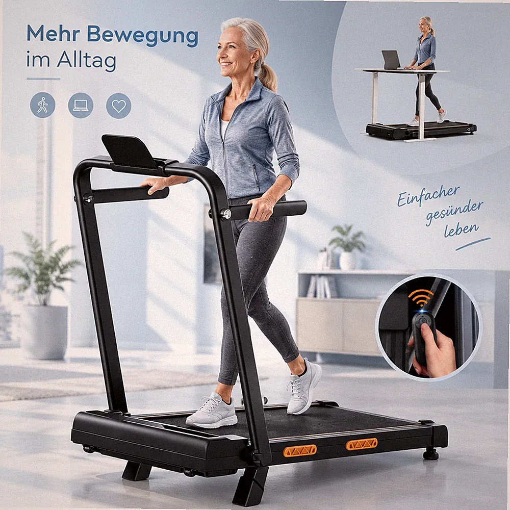 16% Steigung Laufband 10 km/h, 2,5 PS Motor, 12 Programme, Klappbar für Zuhause