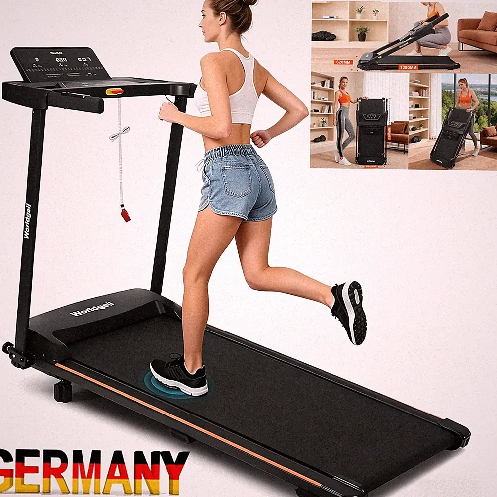 1Laufband für Zuhause mit Steigung Klappbar Walking Pad bis 90kg 1-14 km/h