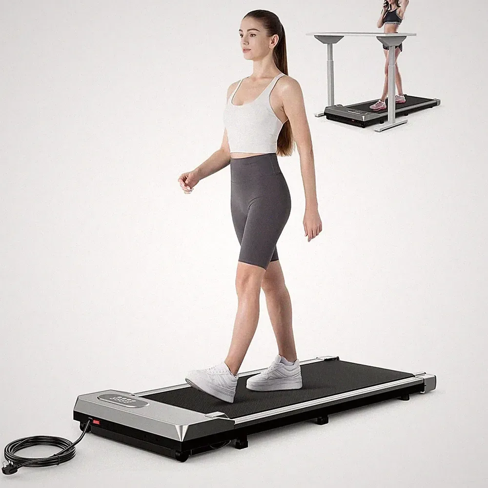 2-in-1 Elektrisches Laufband Walking Pad 1-6KM/H mit LED Display Klapphandlauf