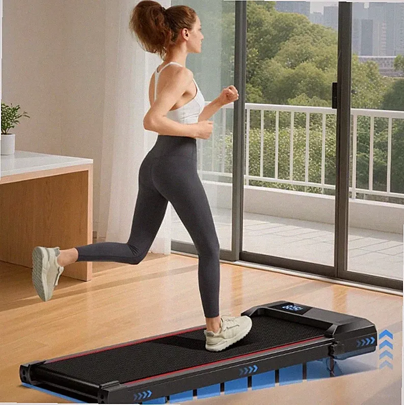 2-in-1 Laufband mit Schräglage unter Schreibtisch, klappbares Laufband für Zuhause, Walking Pad