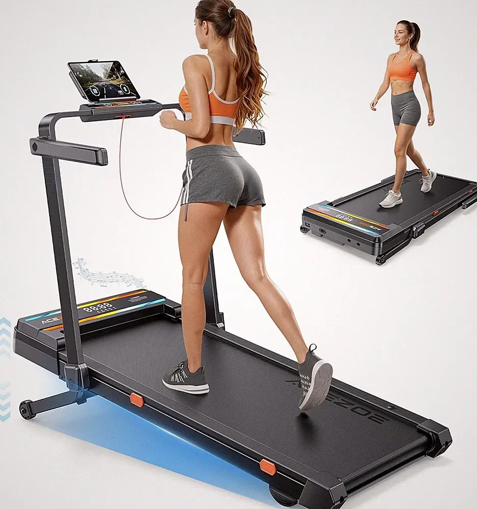 Acezoe faltbares Laufband für Zuhause mit 15% automatischer Neigung 2 in 1 unter Schreibtisch