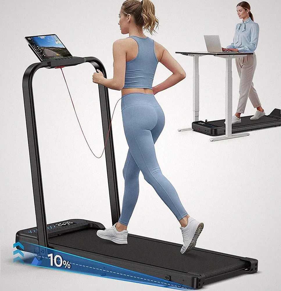 Cardirun Walking Pad mit Neigung 6 in 1 klappbare Laufbänder für Zuhause faltbar