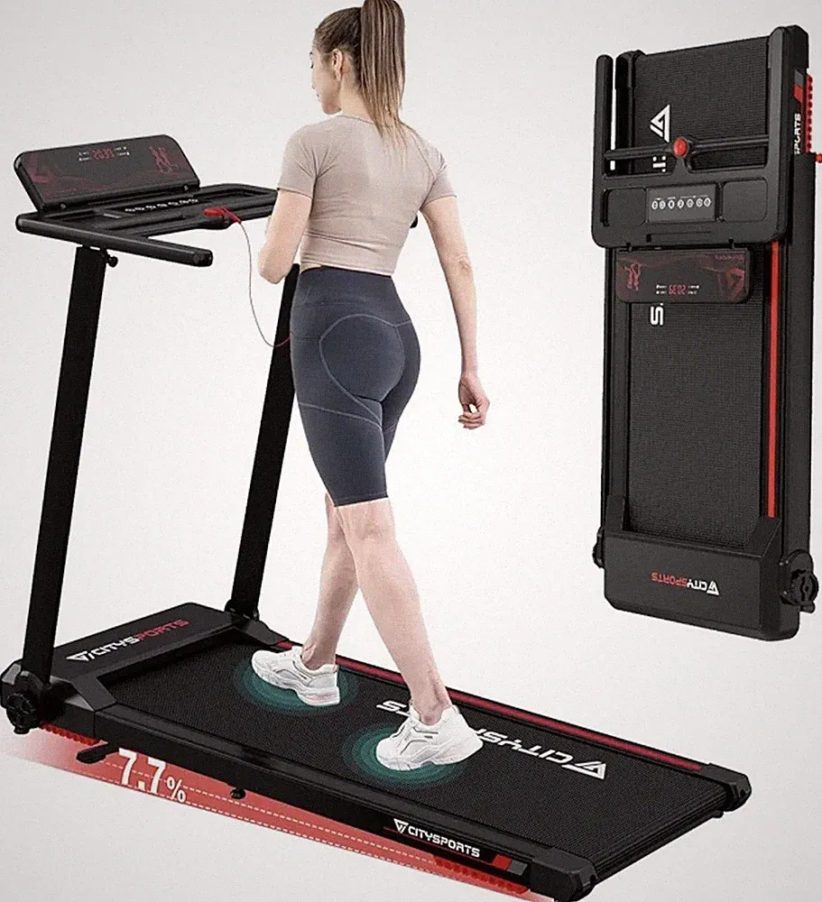 CITYSPORTS klappbares elektrisches Laufband 12 km/h 7,7% Steigung LED 120kg