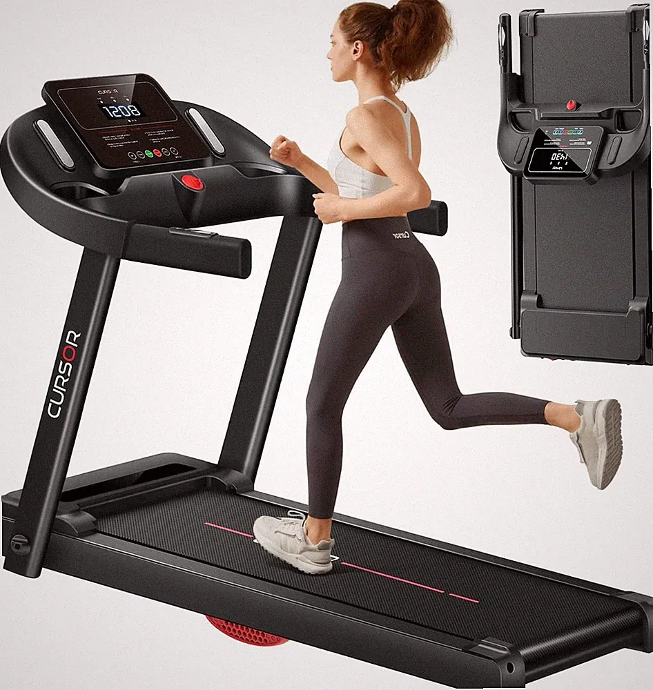 CURSOR Fitness Laufband, Klappbar 14km/h mit Herzfrequenzmonitor, leiser Motor