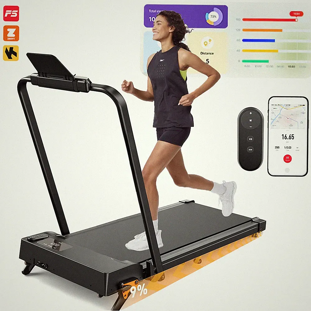 Elektrisch Laufband für Zuhause Büro Leise Klappbar Walking Pad mit Steigung APP