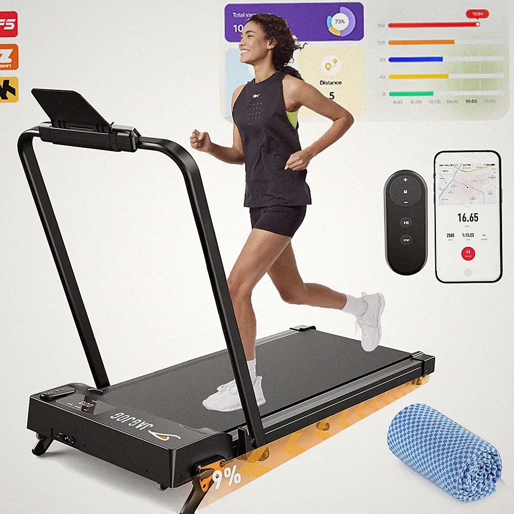 Elektrisch Laufband für Zuhause Büro Leise Klappbar Walking Pad mit Steigung APP