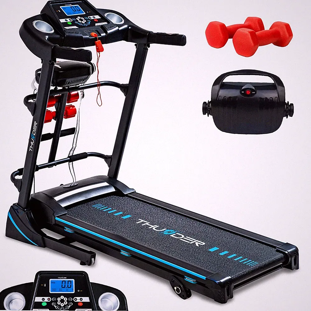 Elektrisches Laufband 17km/h LCD Puls Heimtrainer 140kg THUNDER® ICON-D-BLACK