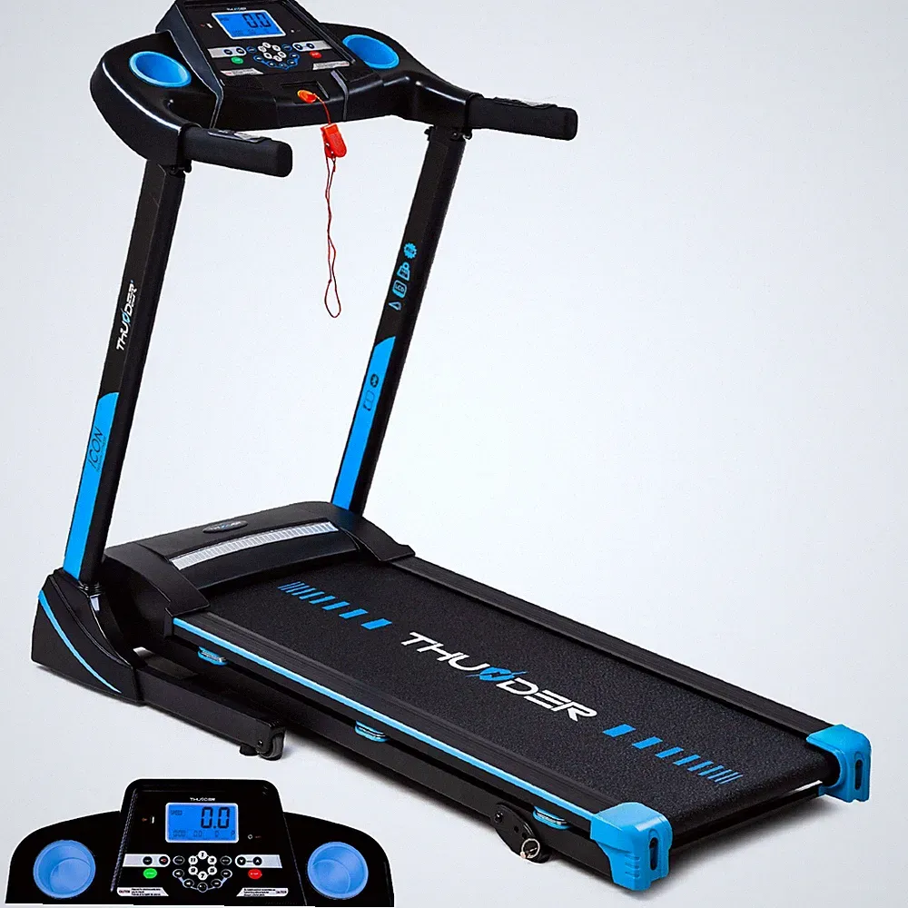 Elektrisches Laufband 17km/h LCD Puls Zuhause 140kg THUNDER® ICON-BLUE