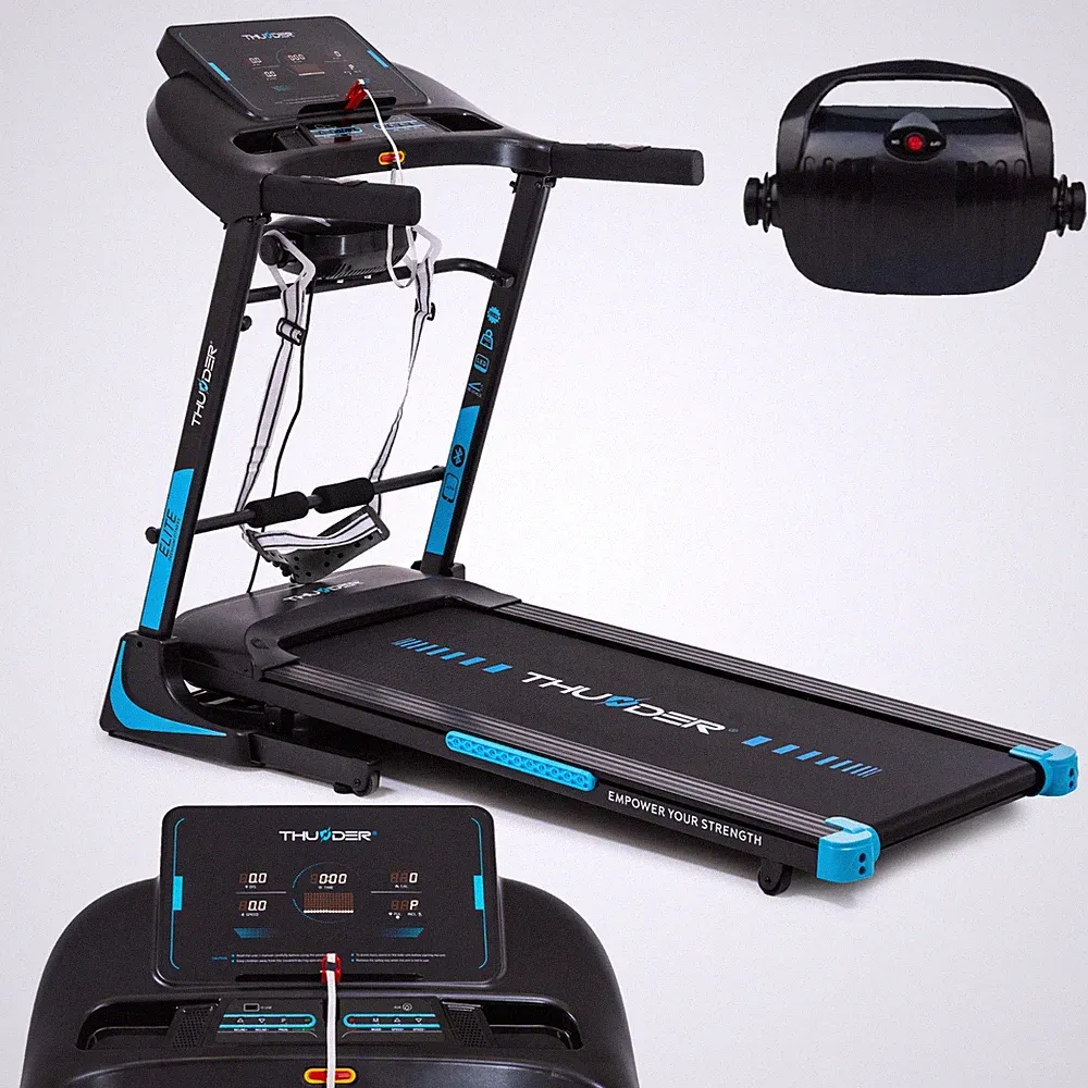 Elektrisches Laufband 18km/h LCD Puls Heimtrainer 160kg THUNDER® ELITE-DS-BLACK