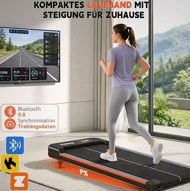 Elektrisches Laufband– Leises Walkpad für Home Fitness & Büro, klappbar, kompakt