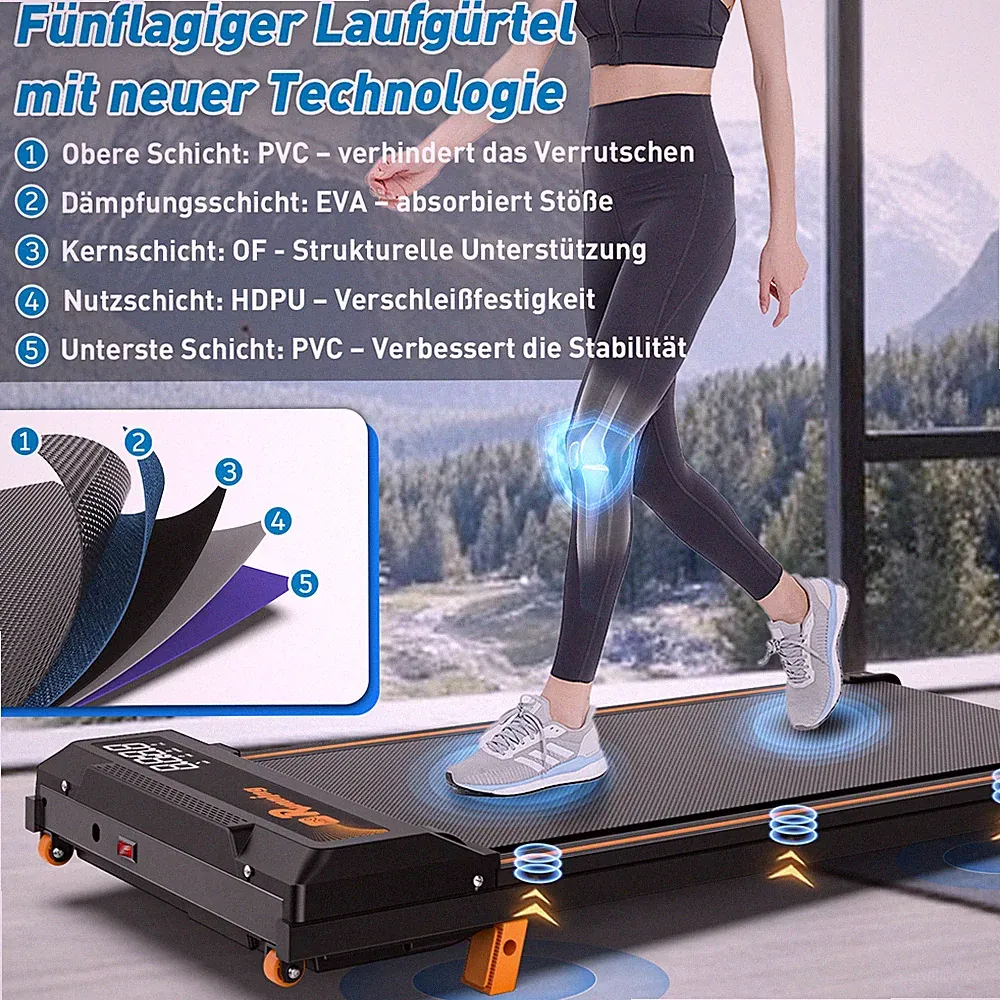 EU Walking Pad Laufband für Zuhause - Laufbänder für das Homeoffice unter dem Sc