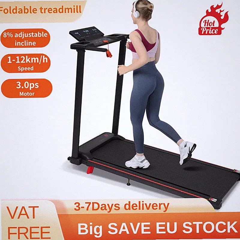 Faltbares Laufband 3,0 PS 1-12 km/h 8% Steigung 120 kg Heimtrainer mit