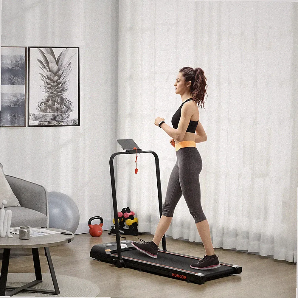 Faltbares Laufband Aerobic Trainingsgerät mit LED-Display, rot