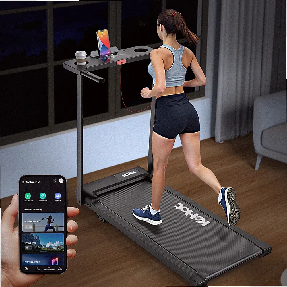 Fitness Laufband Klappbar 1-12 km/h Stoßdämpfung Bluetooth App
