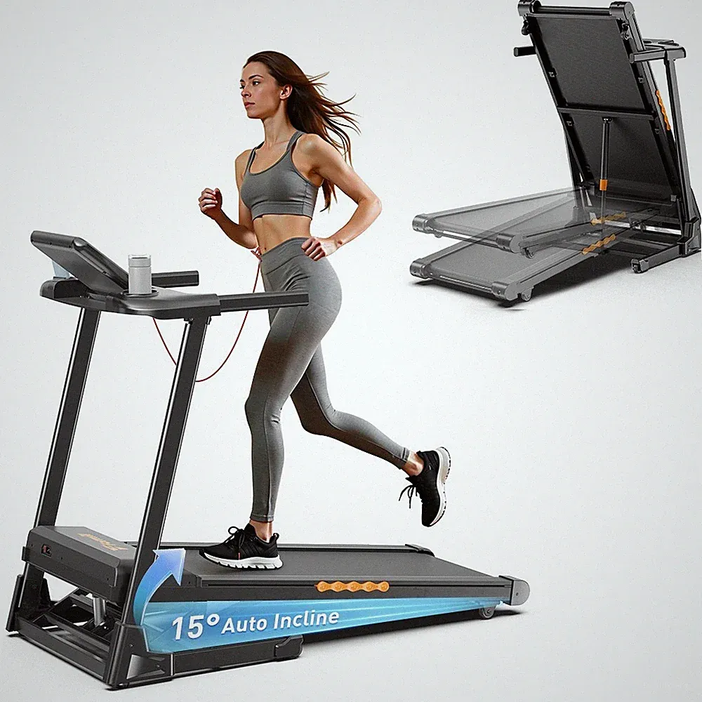 Formill Elektrisches Laufband 14km/h LCD Puls Heimtrainer Klappbar Bis 140 kg DE