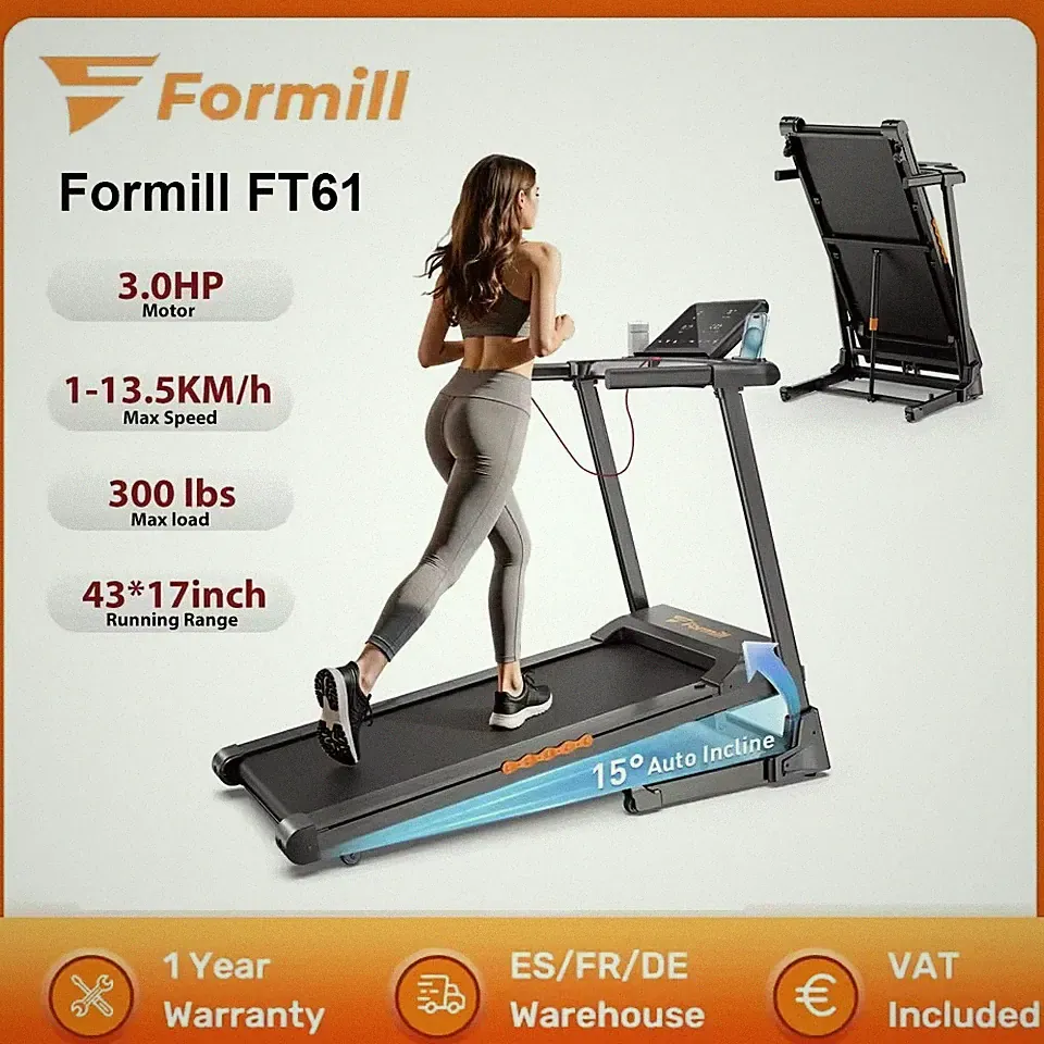 Formill FT61 Laufband klappbar 14 km/h LED 140kg Puls Heimtrainer für zuhause