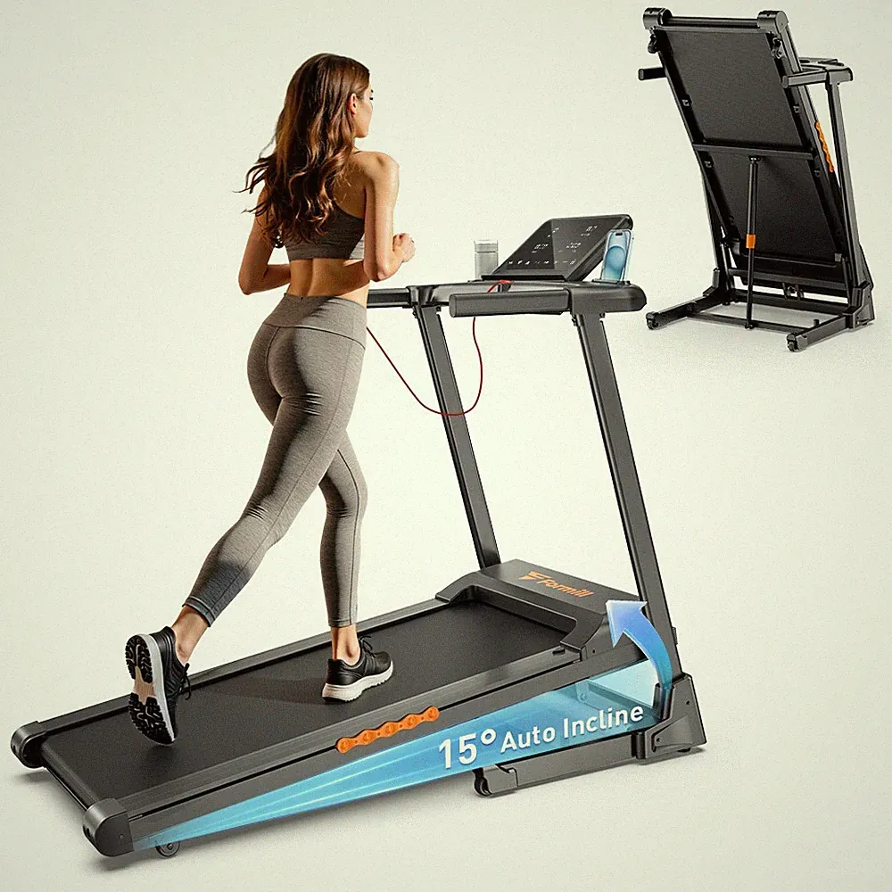 Formill FT61 Laufband klappbar 14km/h LED Puls Heimtrainer für zuhause Bis 140kg
