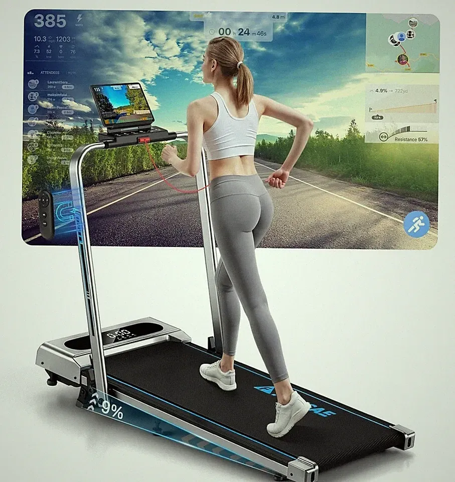 FOUASE Laufband für Zuhause, 5 in 1 Walking Pad, 12km/h Klappbar mit 9% Steigu