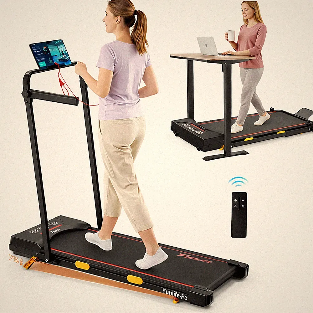 FunLife F3 Laufband für Zuhause klappbar-Walking Pad mit Steigung,leiser &sicher