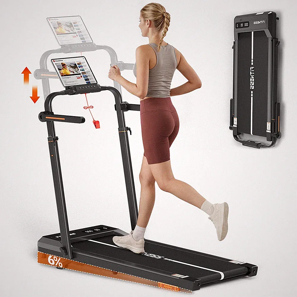 Gunji Laufband klappbar 12 km/h LCD Puls Heimtrainer für zuhause Walkpad 100 kg
