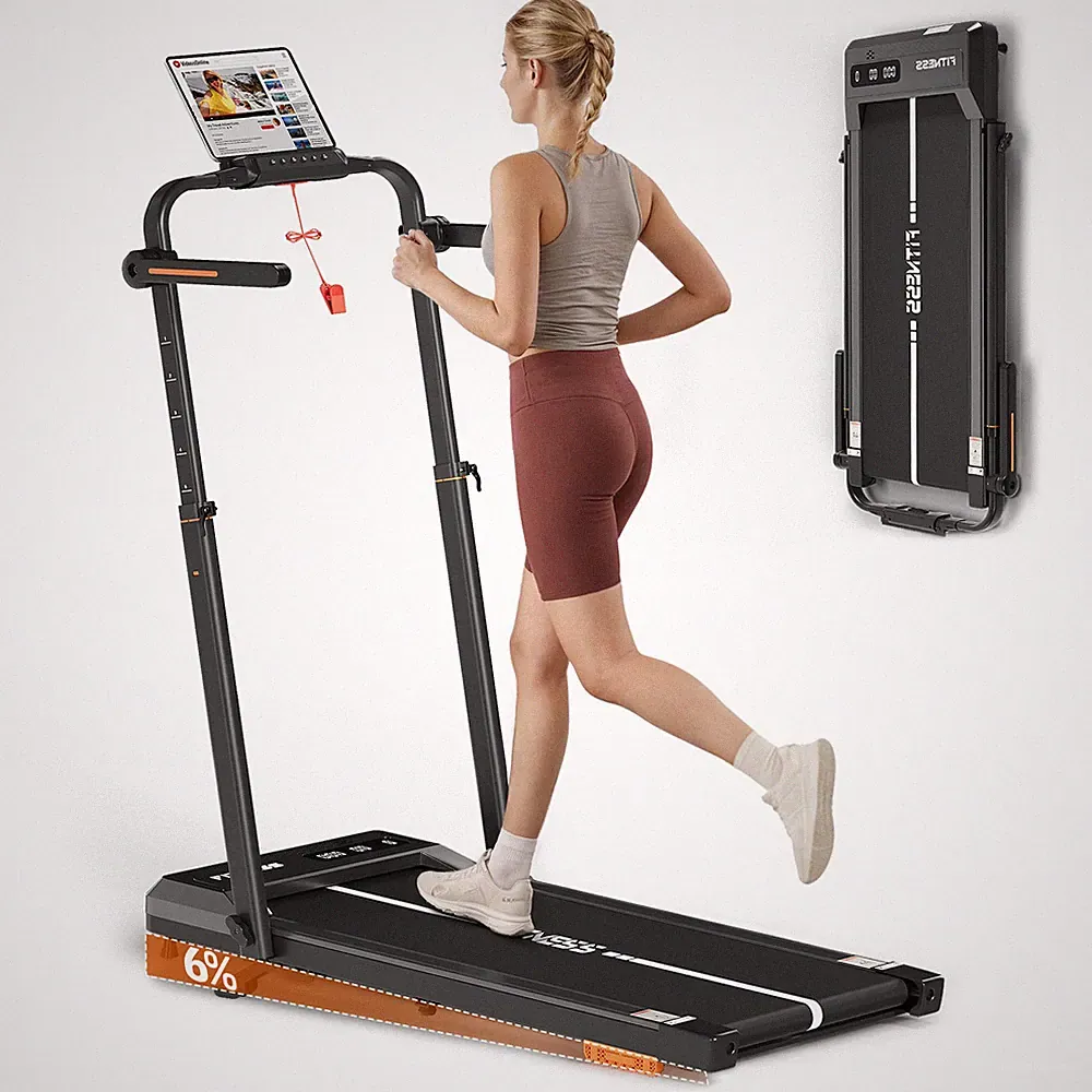 Gunji Laufband klappbar 12 km/h LCD Puls Heimtrainer für zuhause Walkpad 110 kg
