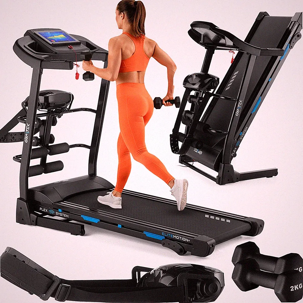 Gymtek® Laufband Walking Pad Treadmill 16 km/h 12 Programme Massagegürtel