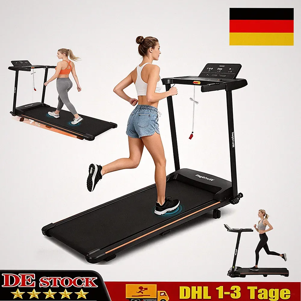 Heimtrainer Laufband 1‑14km/h klappbar leise 138 x 62 cm Home Fitness Gerät DE