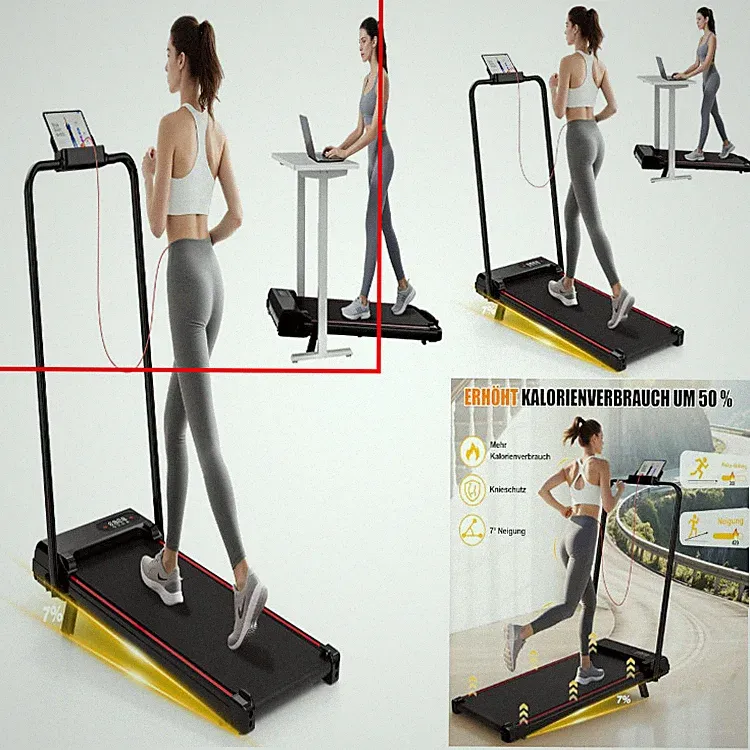 HomeFitnessCode Laufband Klappbar mit Neigung - Walking Pad für Zuhause Klein