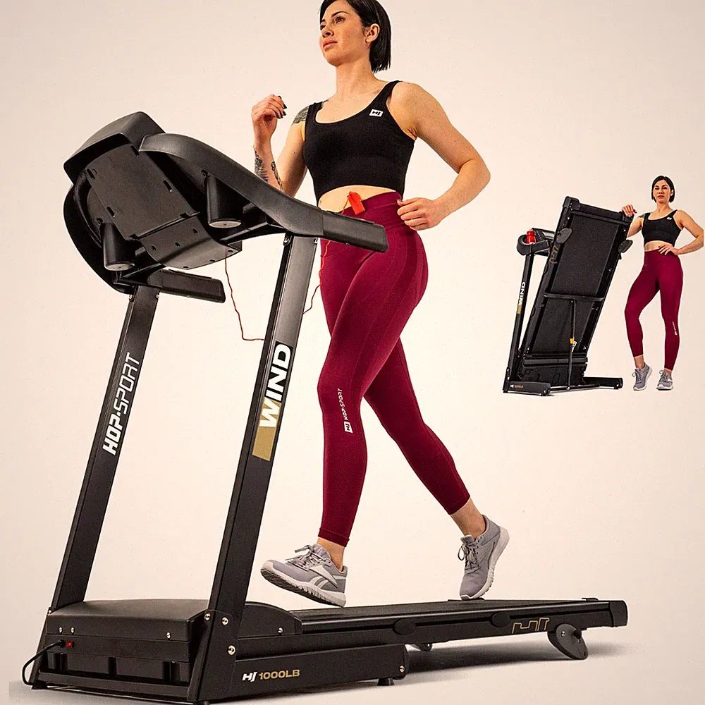 Hop-Sport Laufband HS-1000LB Grau klappbar 12 Programme bis zu 150 kg und 14km/h