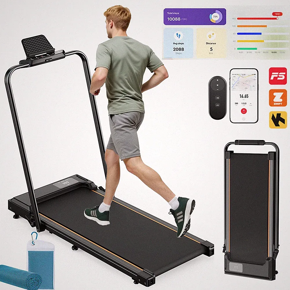 Klappbar Elektrisch Laufband Walking Pad 12KM/h für Zuhause mit 9% Steigung APP