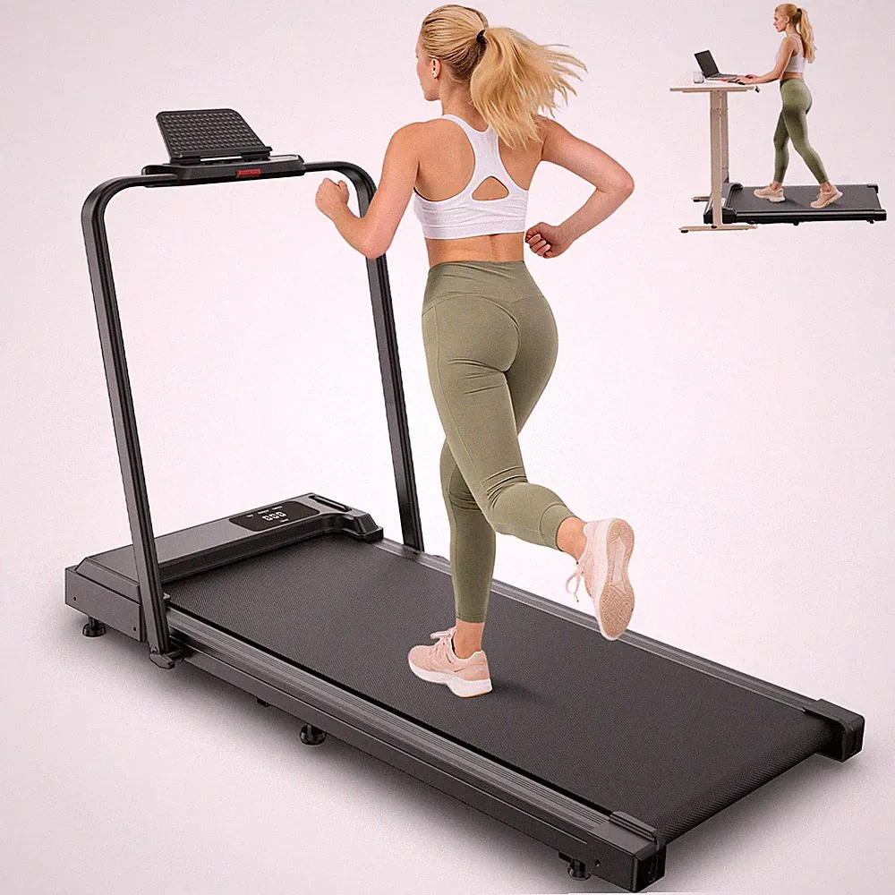 Klappbar Elektrisches Laufband leise Walking Pad mit Handläufe Laufband Fitness
