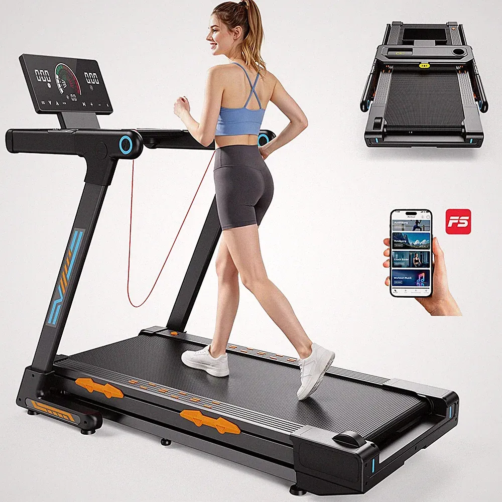 Klappbar Laufband Für Zuhause mit 24% Steigung Heimtrainer APP LED-Anzeigetafel
