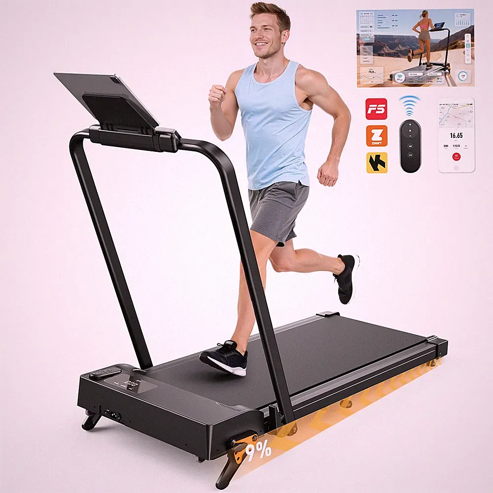 Klappbar Laufband mit Steigung für Zuhause Elektrisch Walking Pad 150KG 1-12km/h