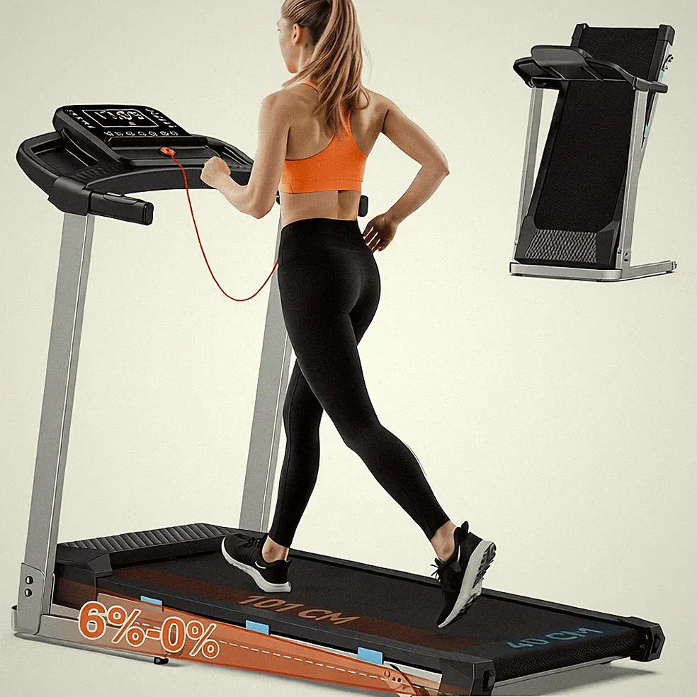 Klappbar Laufband mit Steigung für Zuhause Elektrisch Walking Pad 160KG 2-12km/h