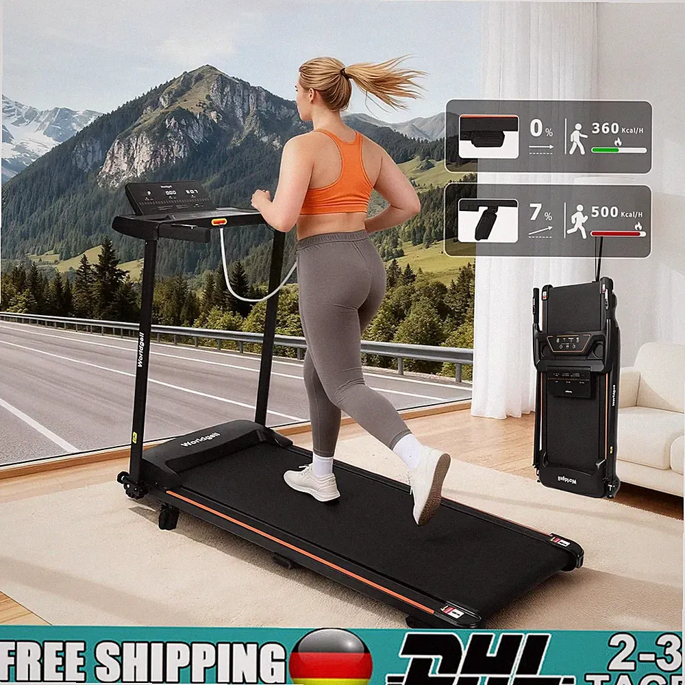 Klappbar Laufband mit Steigung für Zuhause Elektrisch Walking Pad 90KG 1-14km/h