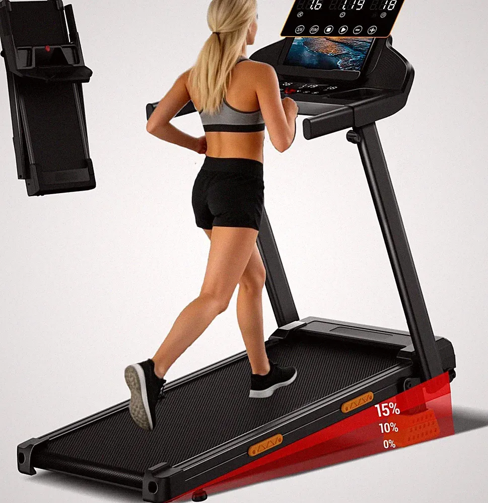 Klappbares Laufband 12 km/h 3,0 PS Motor LED Anzeige bis 136 kg Zuhause