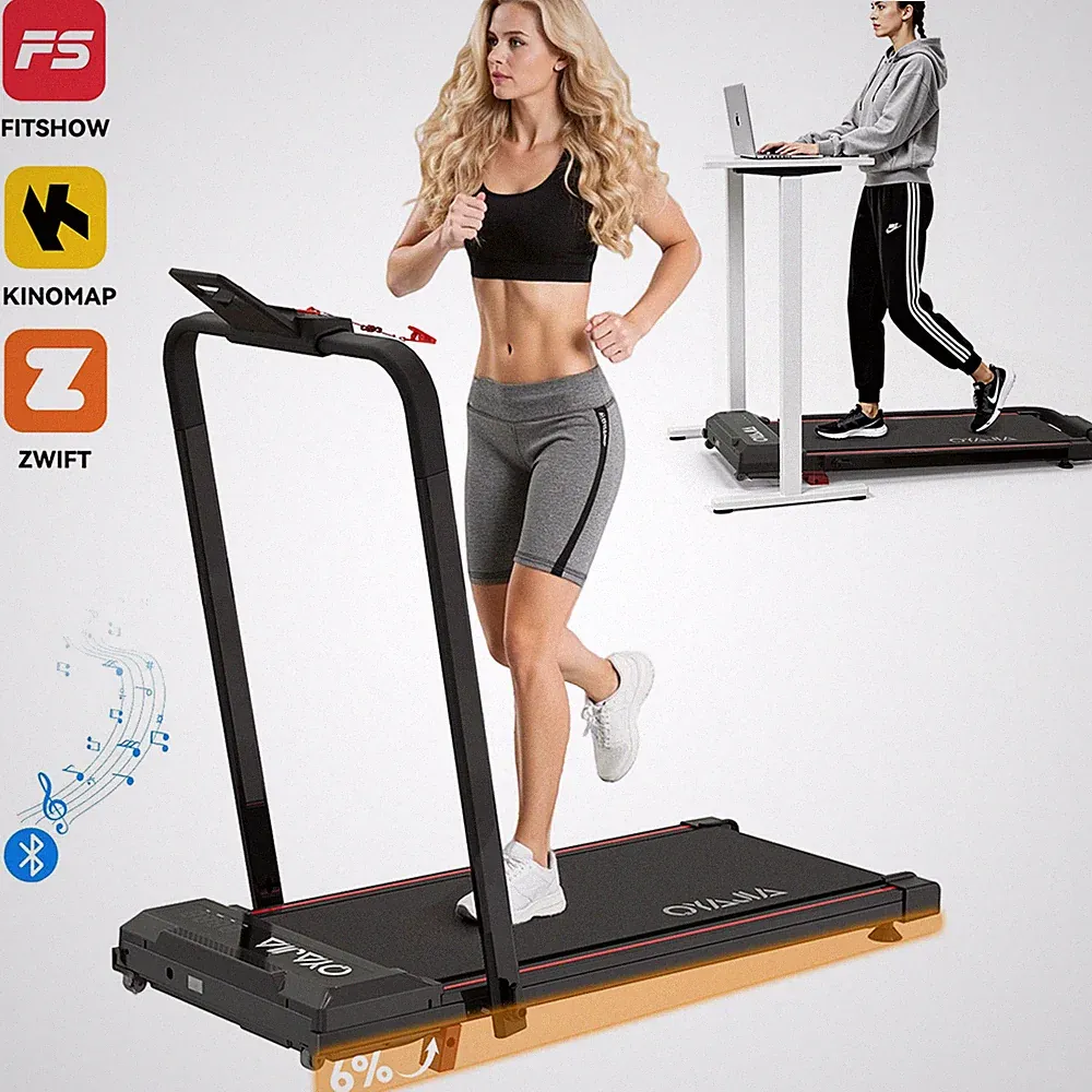 Klappbares Laufband für Zuhause bis 6% Steigung, Walking/Jogging Pad 1-12km/h