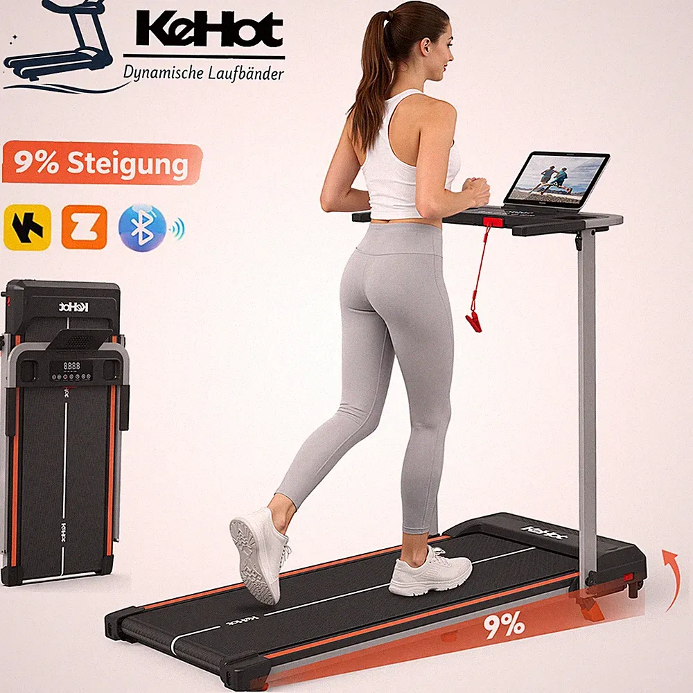Klappbares Laufband Geschwindigkeit 1–12 km/h Kompatibel mit Zwift und Kinomap