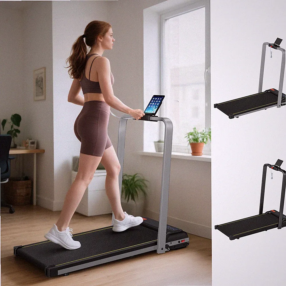 Klappbares Laufband mit 4% Neigung, 2 in 1 Gehunterlage unter Schreibtisch