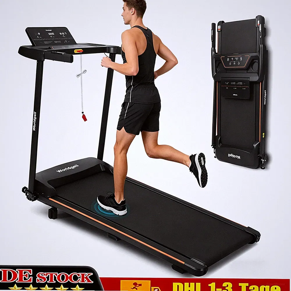 Kompaktes klappbares Laufband 1‑14 km/h leise Heimtrainer 138 x 62 cm Zuhause DE