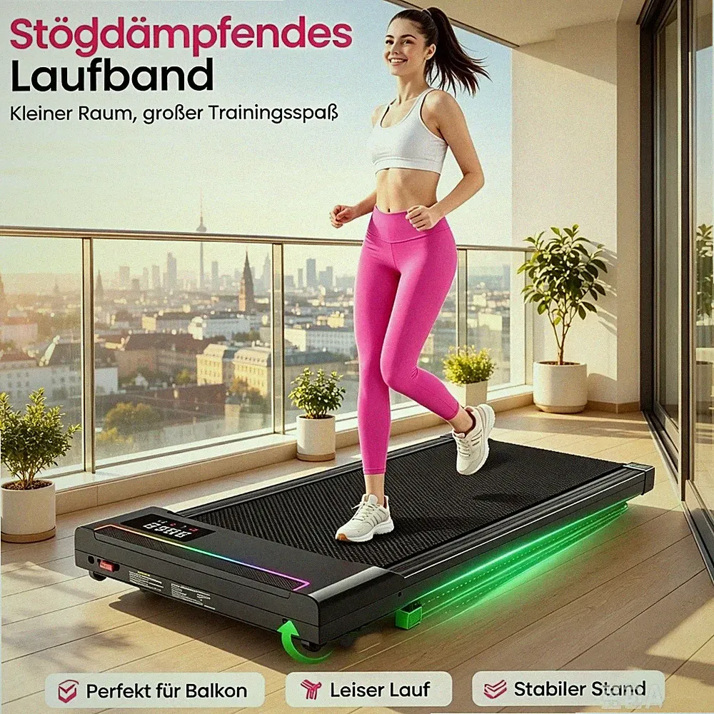 Kompaktes Laufband für Zuhause mit 6% Steigung Elektrisch Klappbar 150kg 6km/h