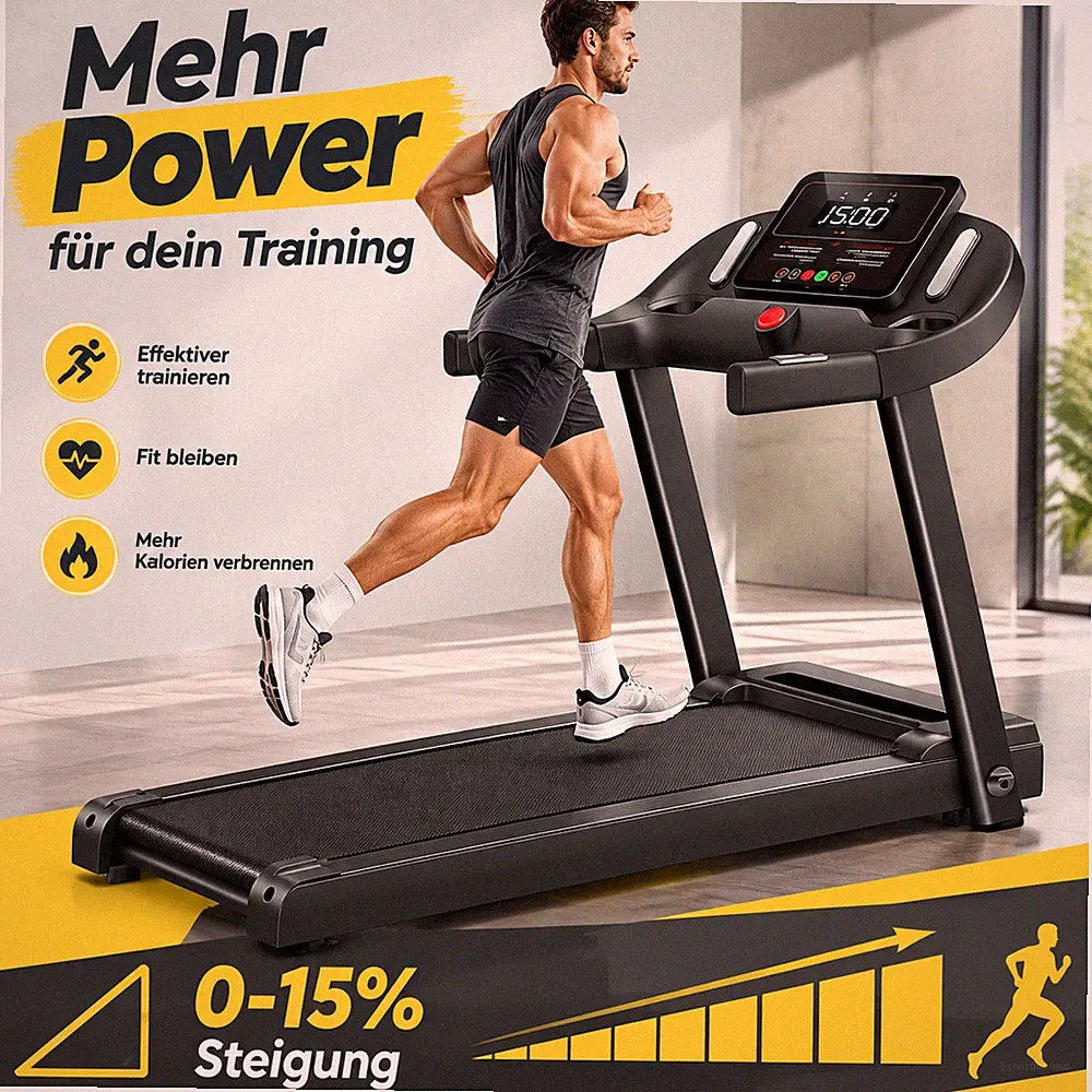 Laufband 12 voreingestellte Programme Für Zuhause mit Herzfrequenzmonitor 14KM/H