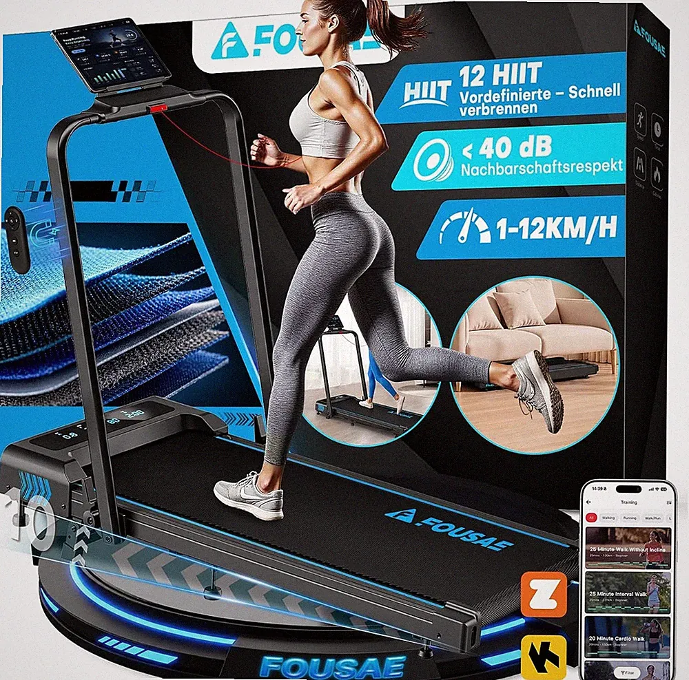 Laufband 5 in 1 für Zuhause Klappbar mit 12 km h, 10 Steigung, 2,75HP Motor