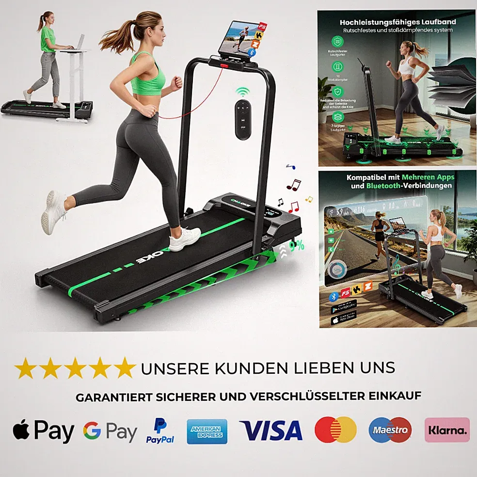 Laufband 5 in 1 Klappbar 2 75 HP Motor 9 Steigung LCD
