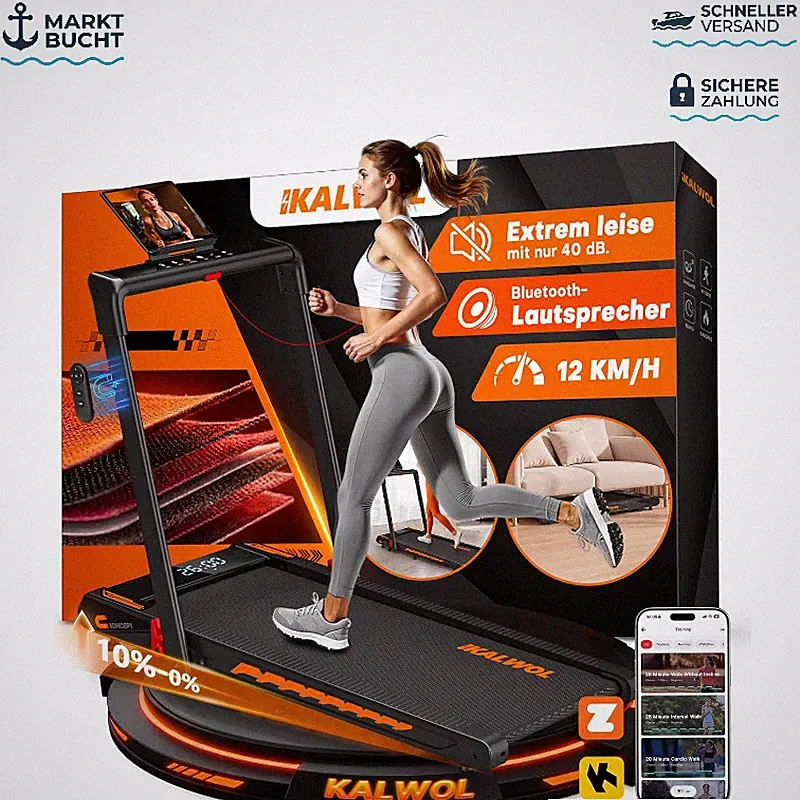 Laufband 6 in 1 12km/h mit Bluetooth Lautsprecher 3.0 HP für Zuhause Büro bis
