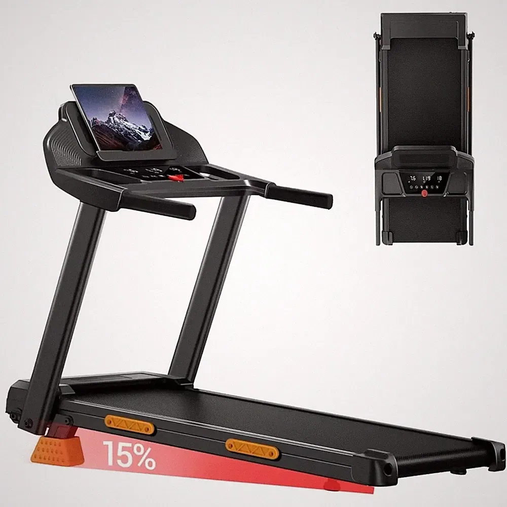 Laufband Elektrisch 12km/h mit 15% Steigung Fitness Heimtrainer Klappbar 136 kg