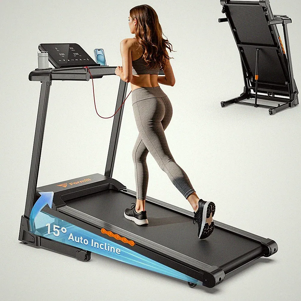 Laufband Elektrisch 14KM/H Klappbar 15% Steigung Fitnessgerät Heimtrainer 140 kg