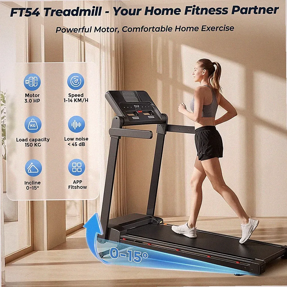Laufband Elektrisch 14km/h mit Steigung LCD Fitness Heimtrainer Klappbar 150 kg