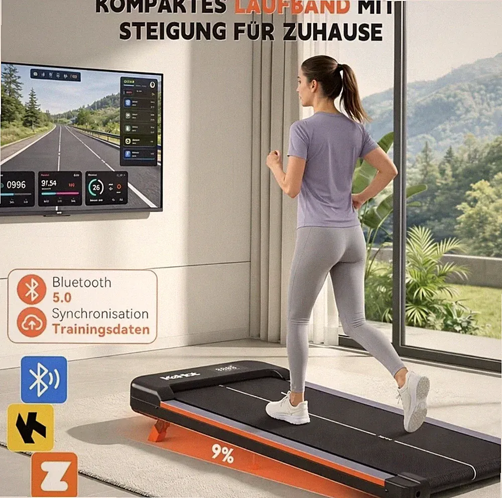 Laufband elektrisch Heimtrainer leise LED Display 12 Programme Indoor Gym Neu